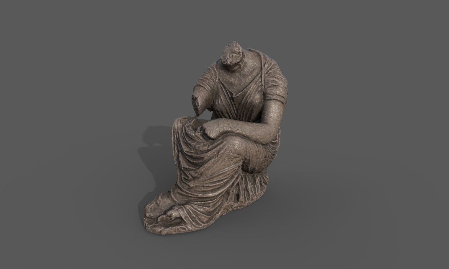 Statue of female 5 Low-poly 3D model_1