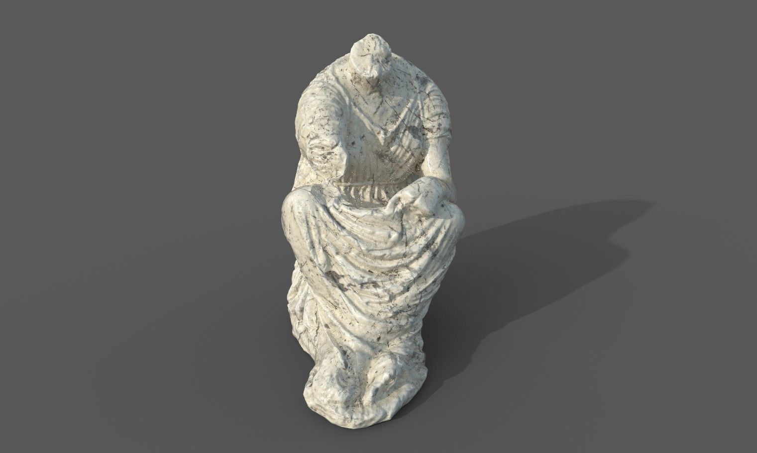 Statue of female 5 Low-poly 3D model_16