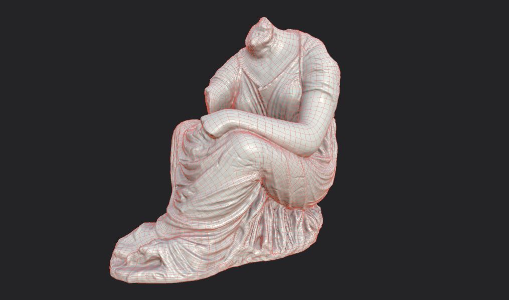 Statue of female 5 Low-poly 3D model_28