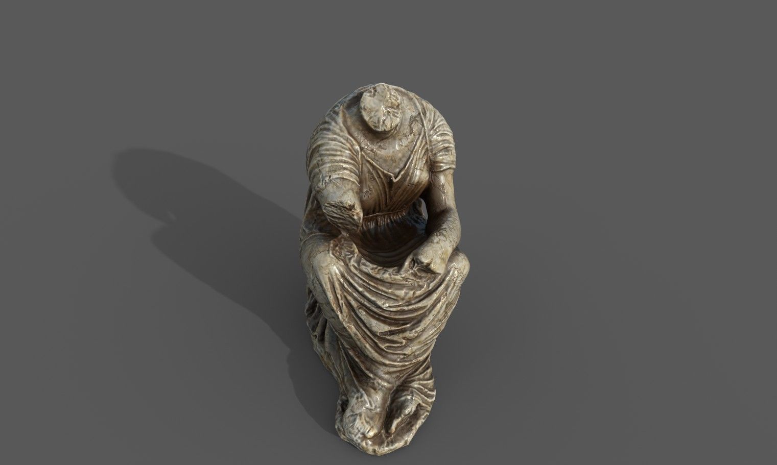 Statue of female 5 Low-poly 3D model_8