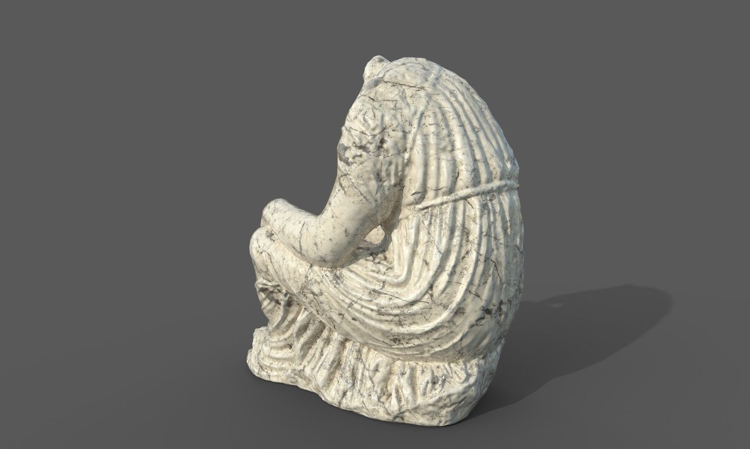 Statue of female 5 Low-poly 3D model_19