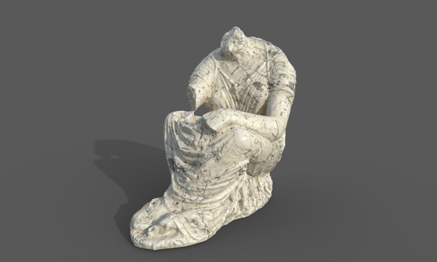 Statue of female 5 Low-poly 3D model_17