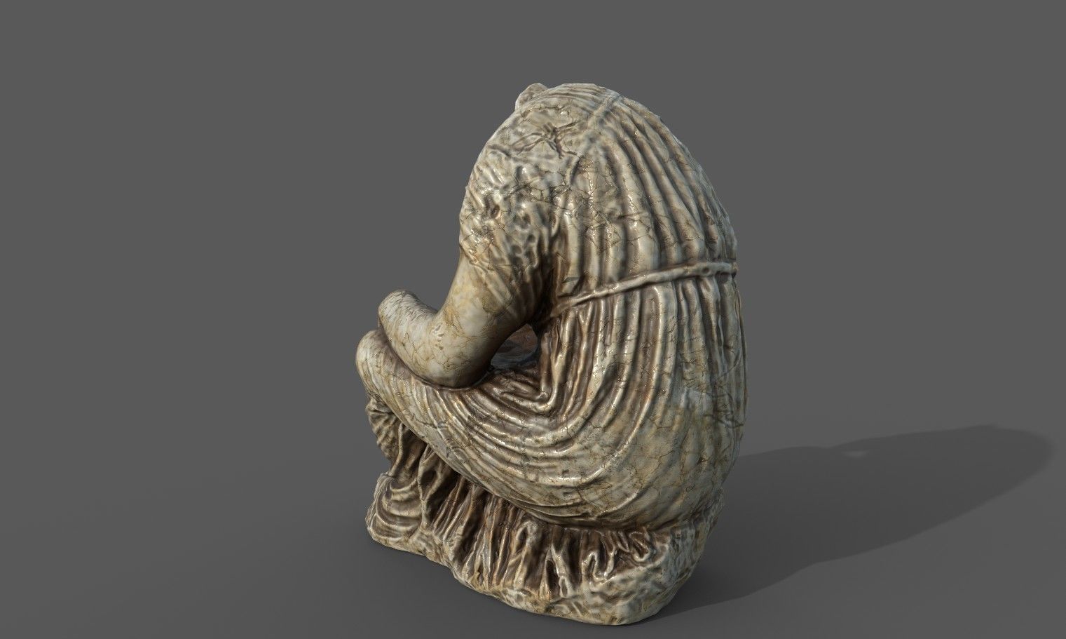 Statue of female 5 Low-poly 3D model_12