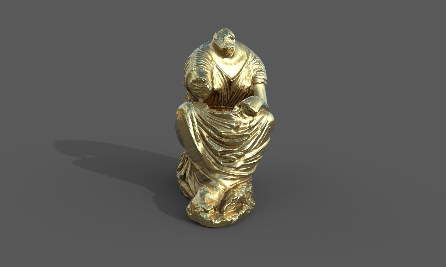 Statue of female 5 Low-poly 3D model_22