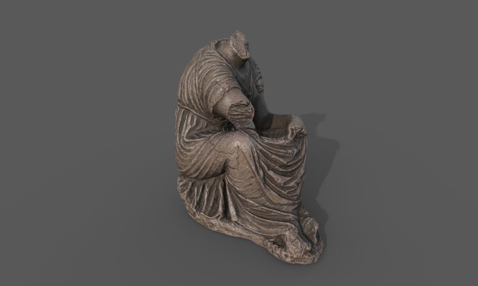 Statue of female 5 Low-poly 3D model_3