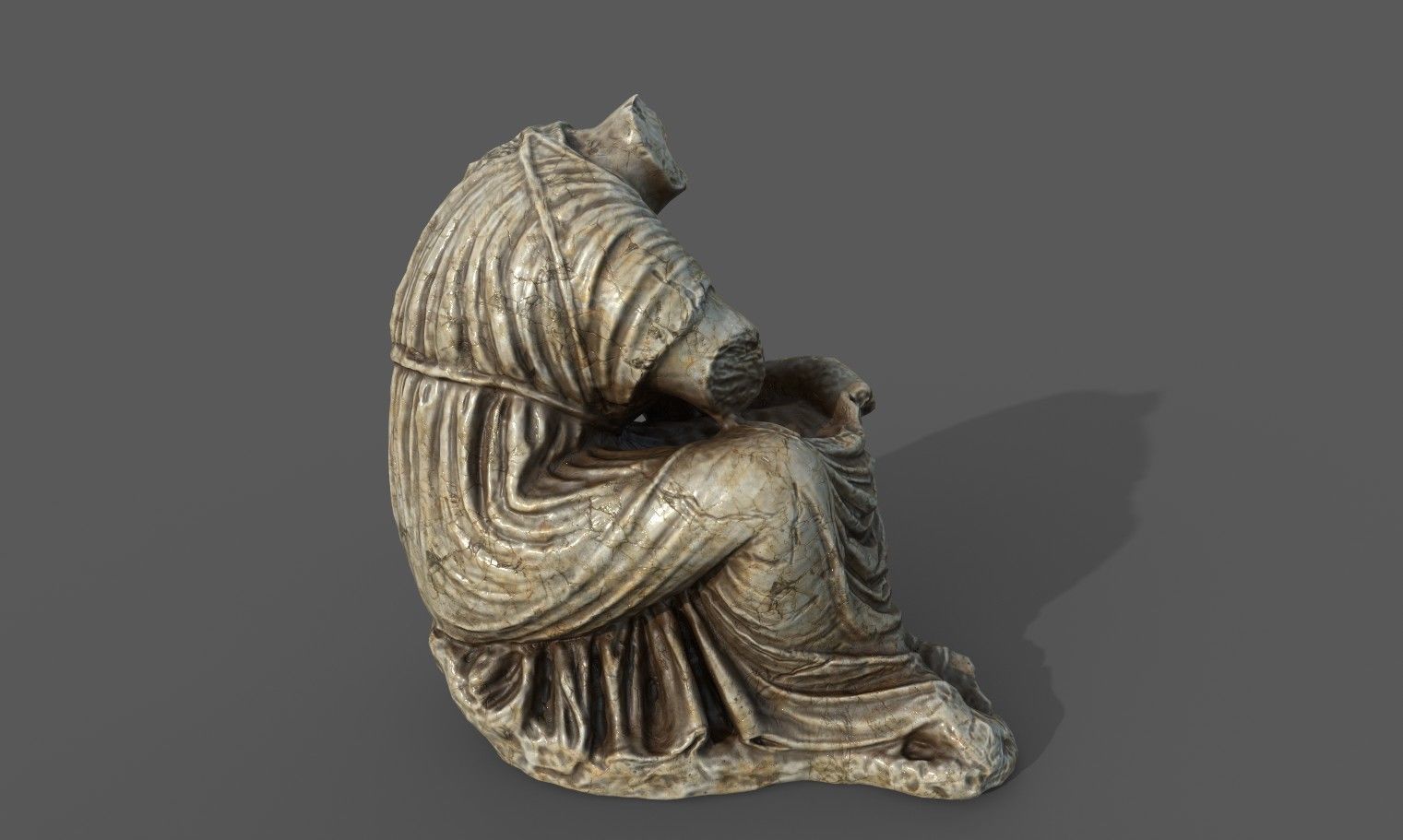 Statue of female 5 Low-poly 3D model_13