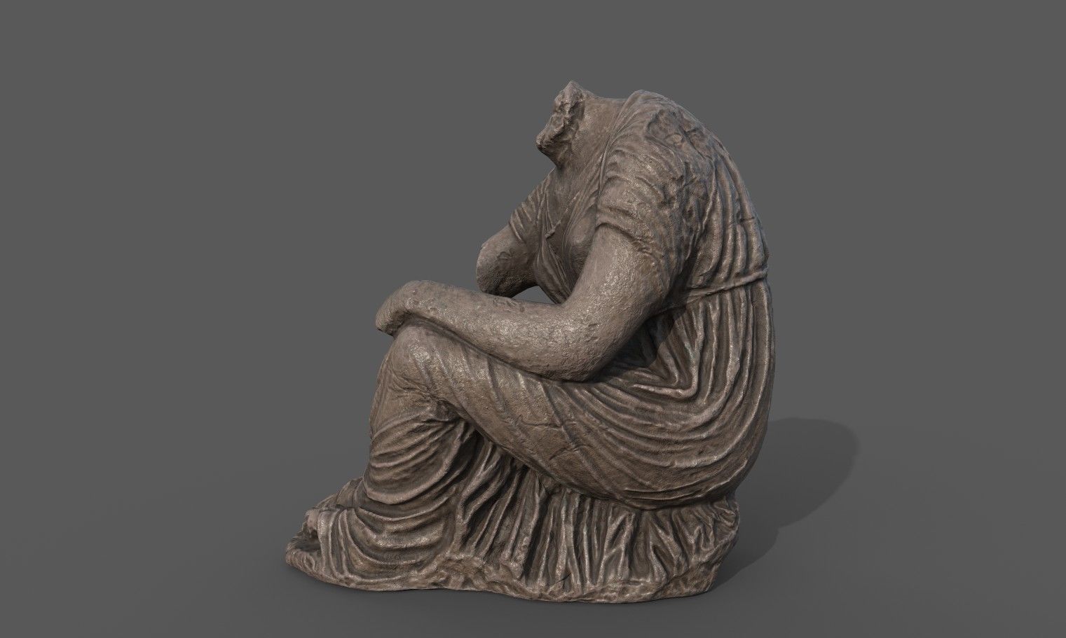 Statue of female 5 Low-poly 3D model_7