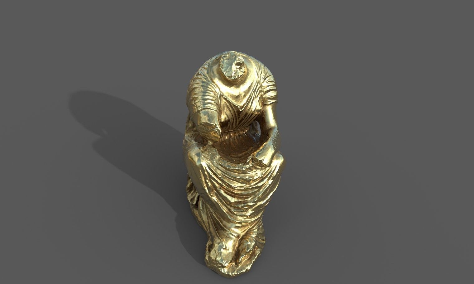 Statue of female 5 Low-poly 3D model_27