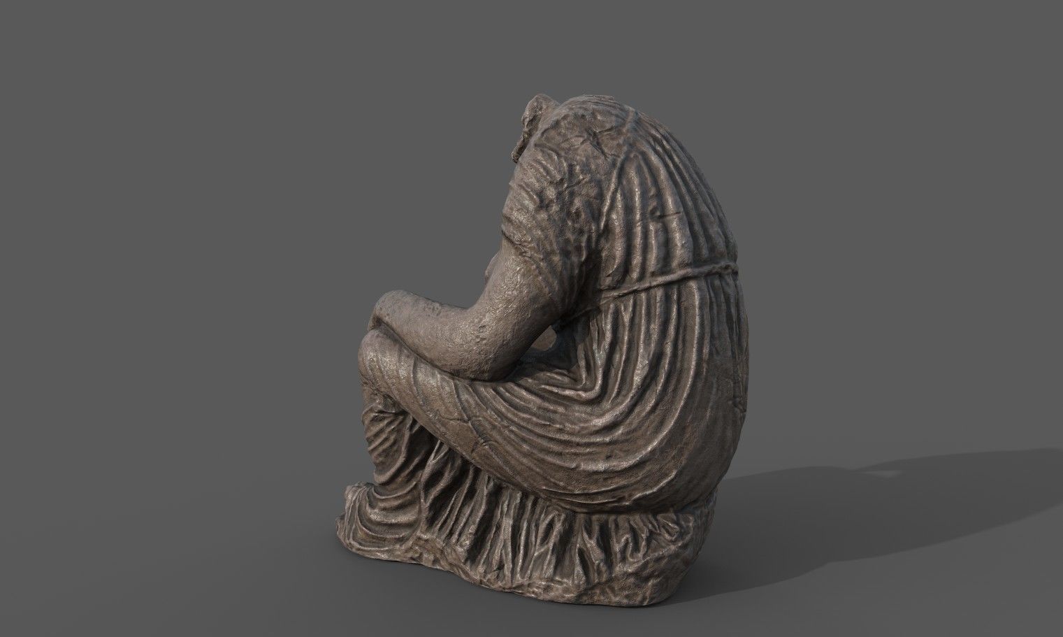 Statue of female 5 Low-poly 3D model_6