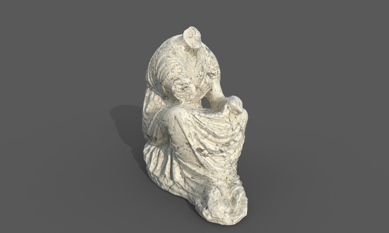 Statue of female 5 Low-poly 3D model_15