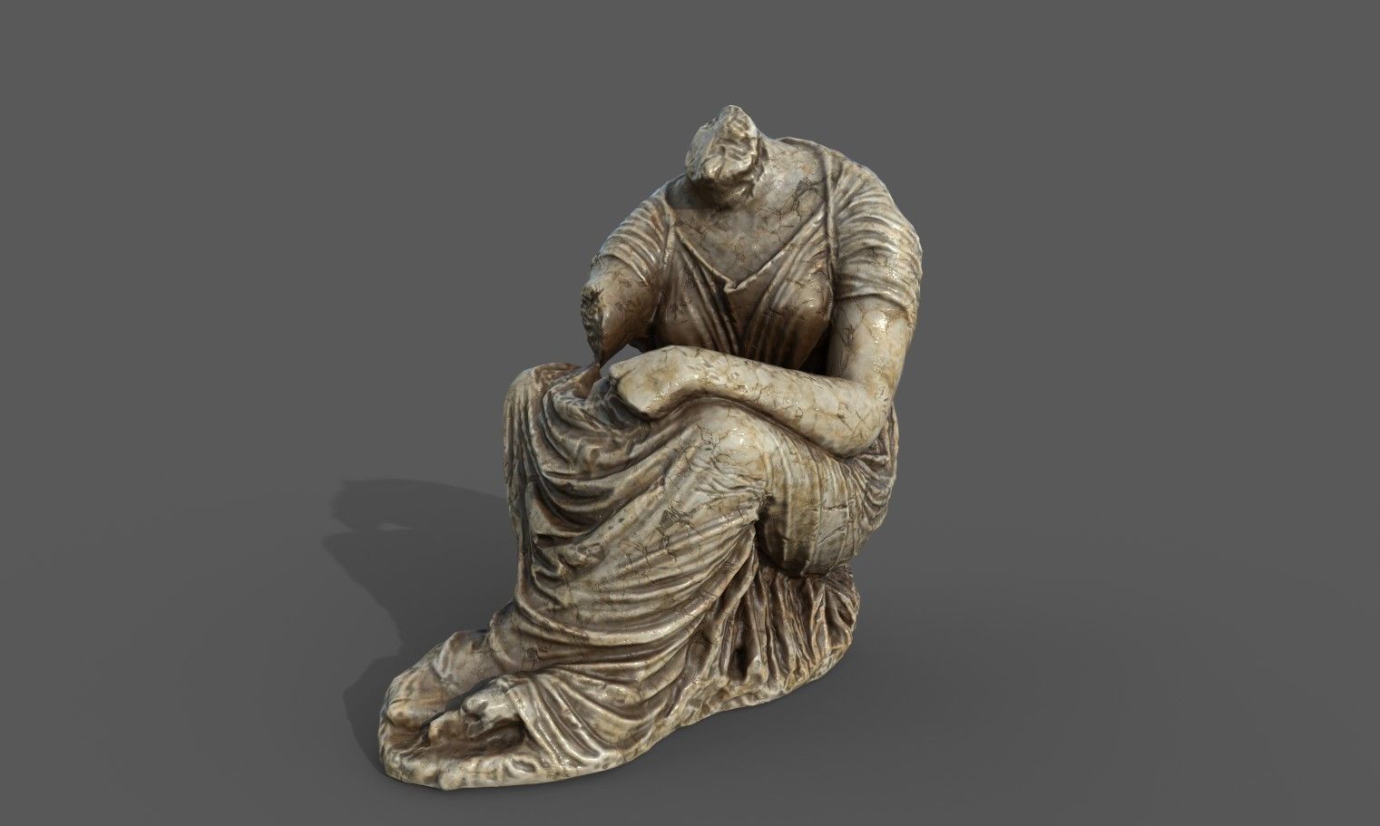 Statue of female 5 Low-poly 3D model_10