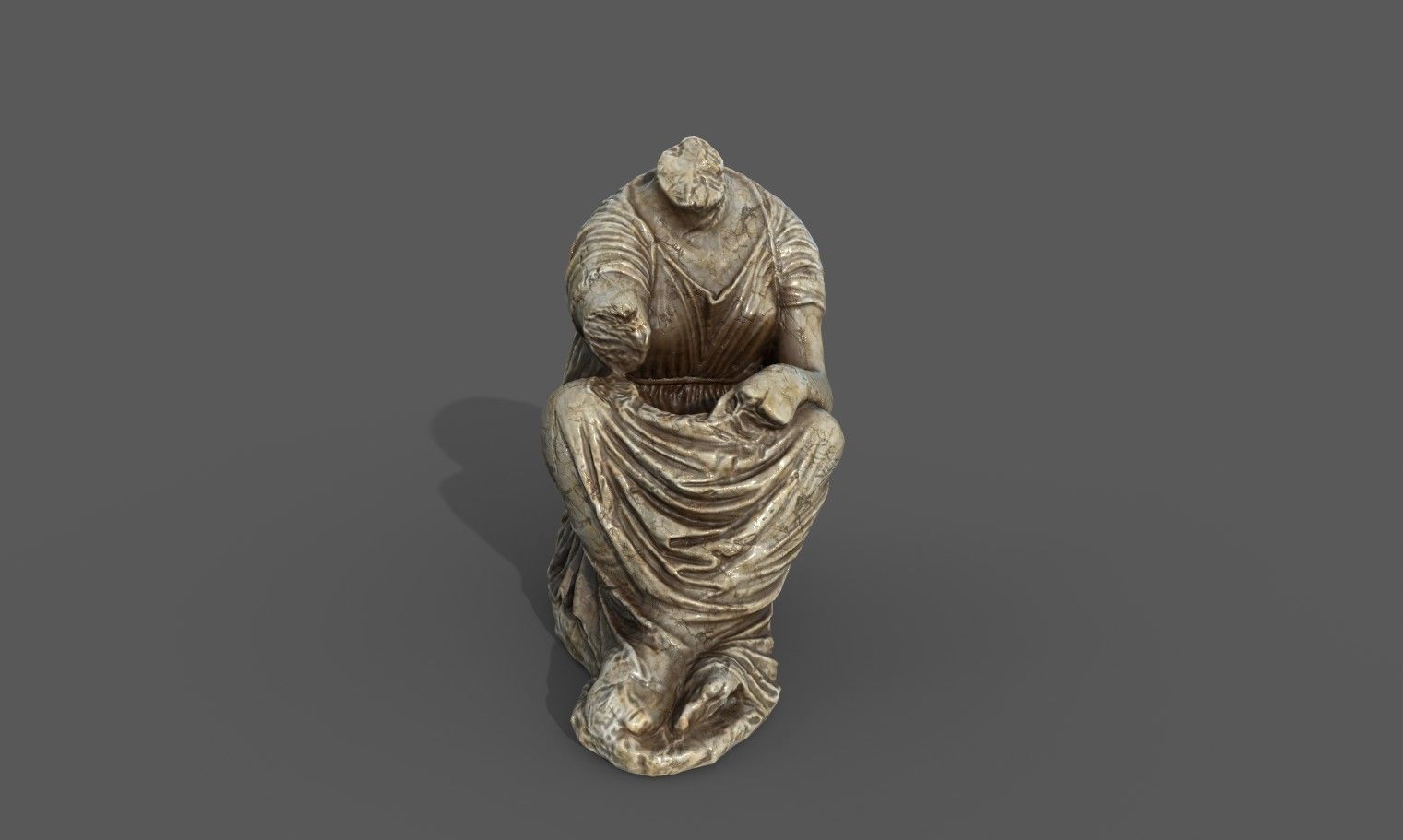 Statue of female 5 Low-poly 3D model_9