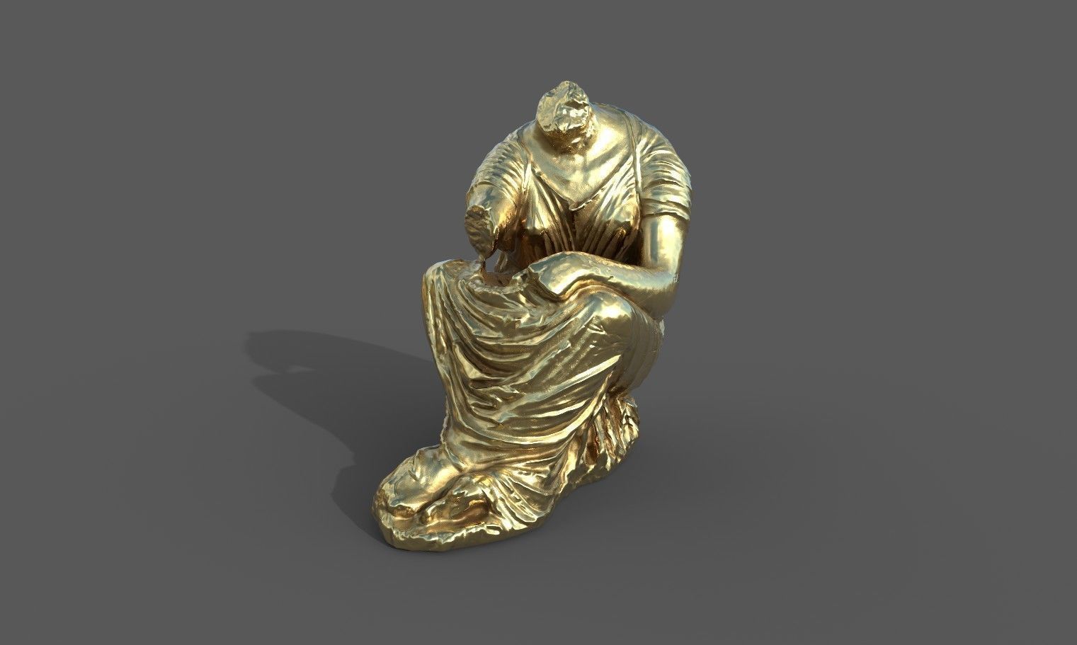 Statue of female 5 Low-poly 3D model_23