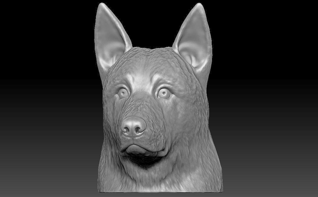 German Shepherd head for 3D printing 3D print model_2