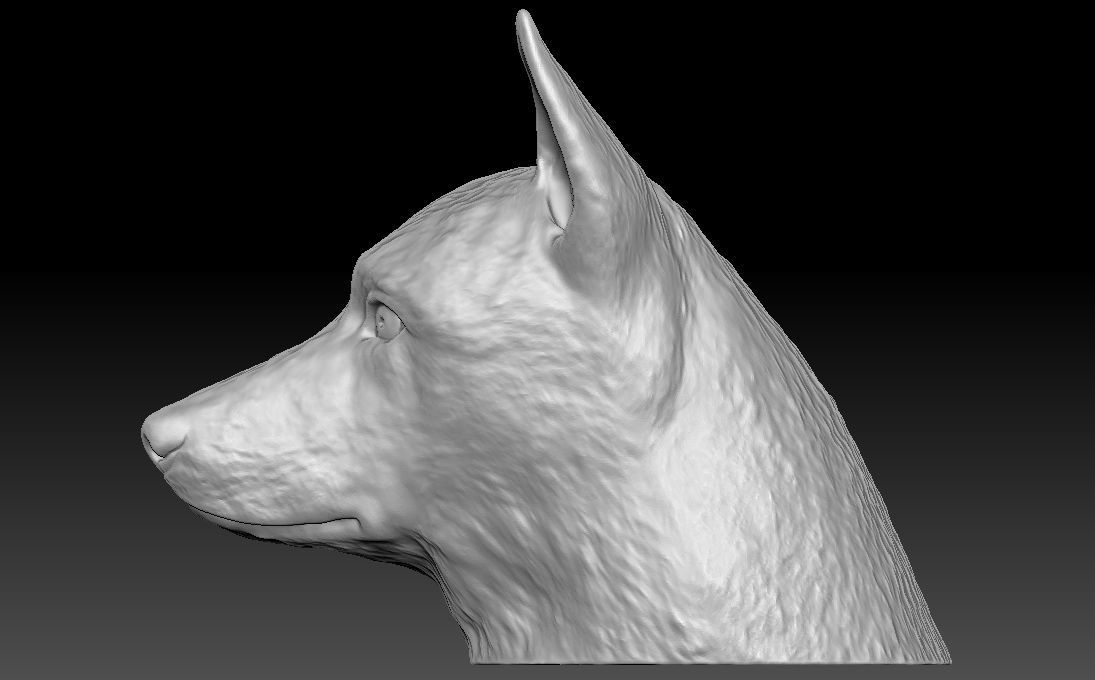 German Shepherd head for 3D printing 3D print model_6