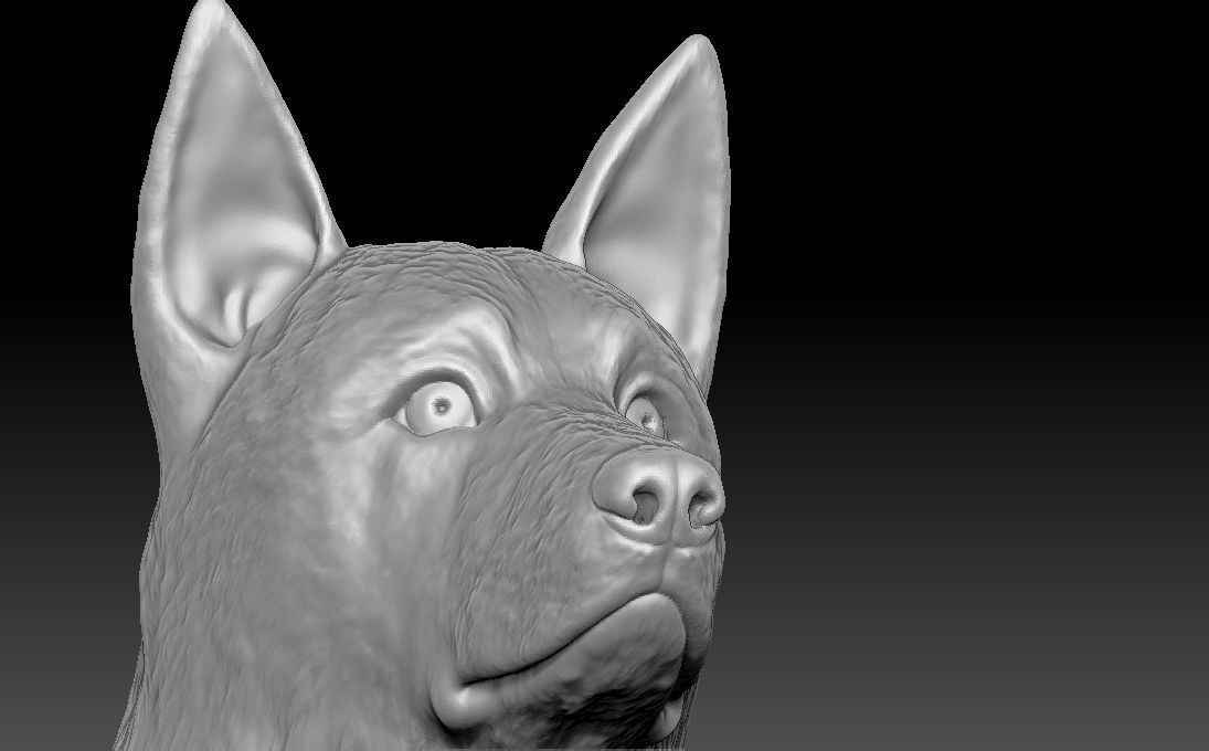 German Shepherd head for 3D printing 3D print model_20
