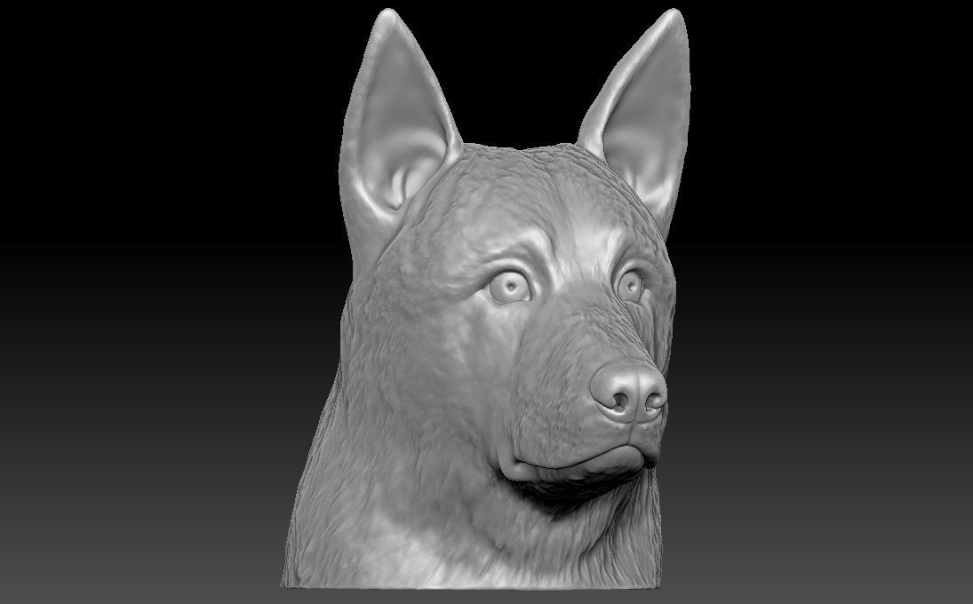 German Shepherd head for 3D printing 3D print model_14