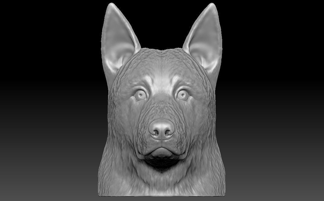 German Shepherd head for 3D printing 3D print model_1