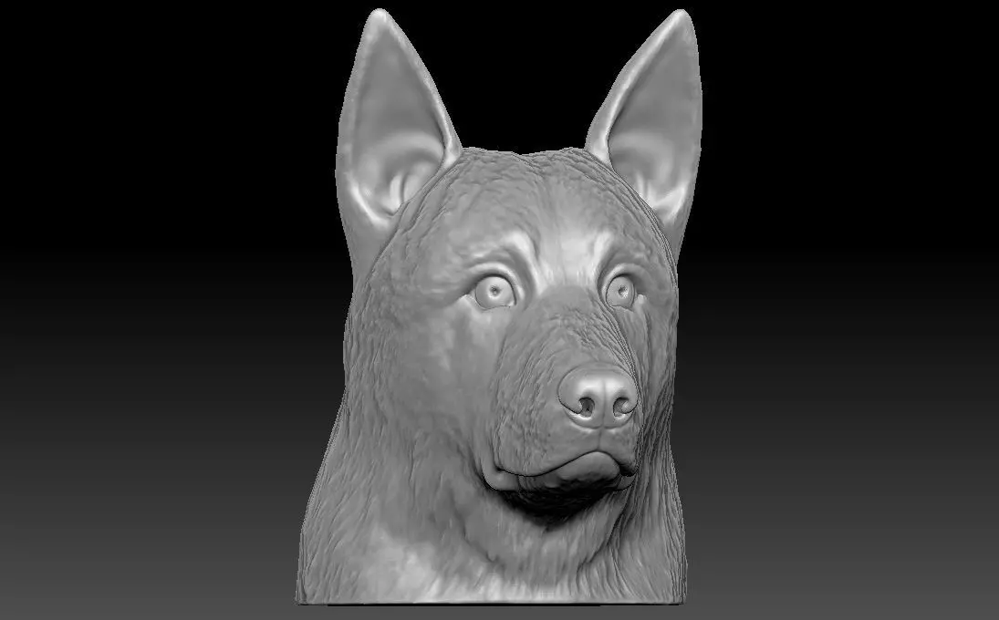 German Shepherd head for 3D printing 3D print model_0