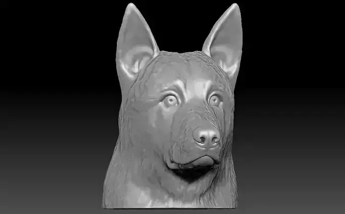 German Shepherd head for 3D printing 3D print model