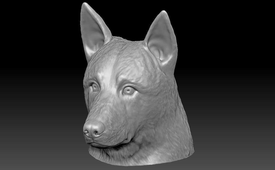 German Shepherd head for 3D printing 3D print model_16