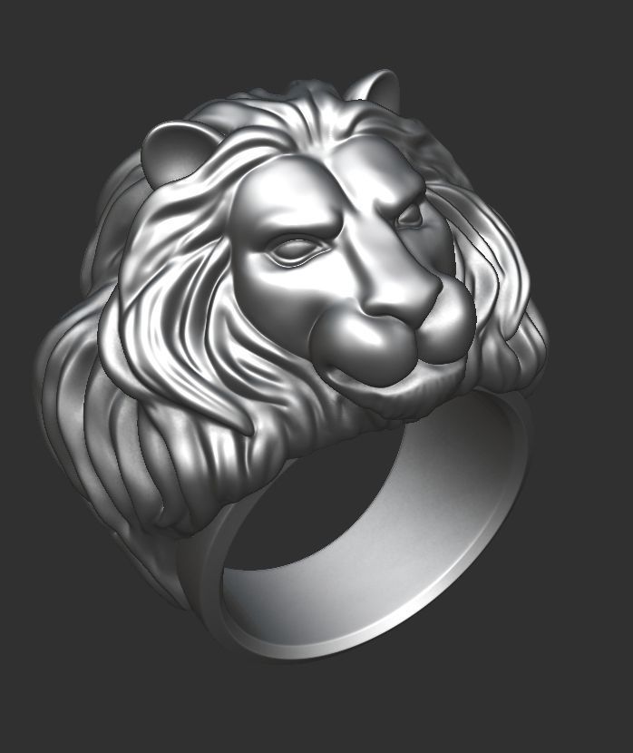 Lion Ring 3D print model_1