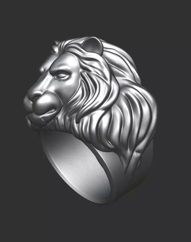 Lion Ring 3D print model_0
