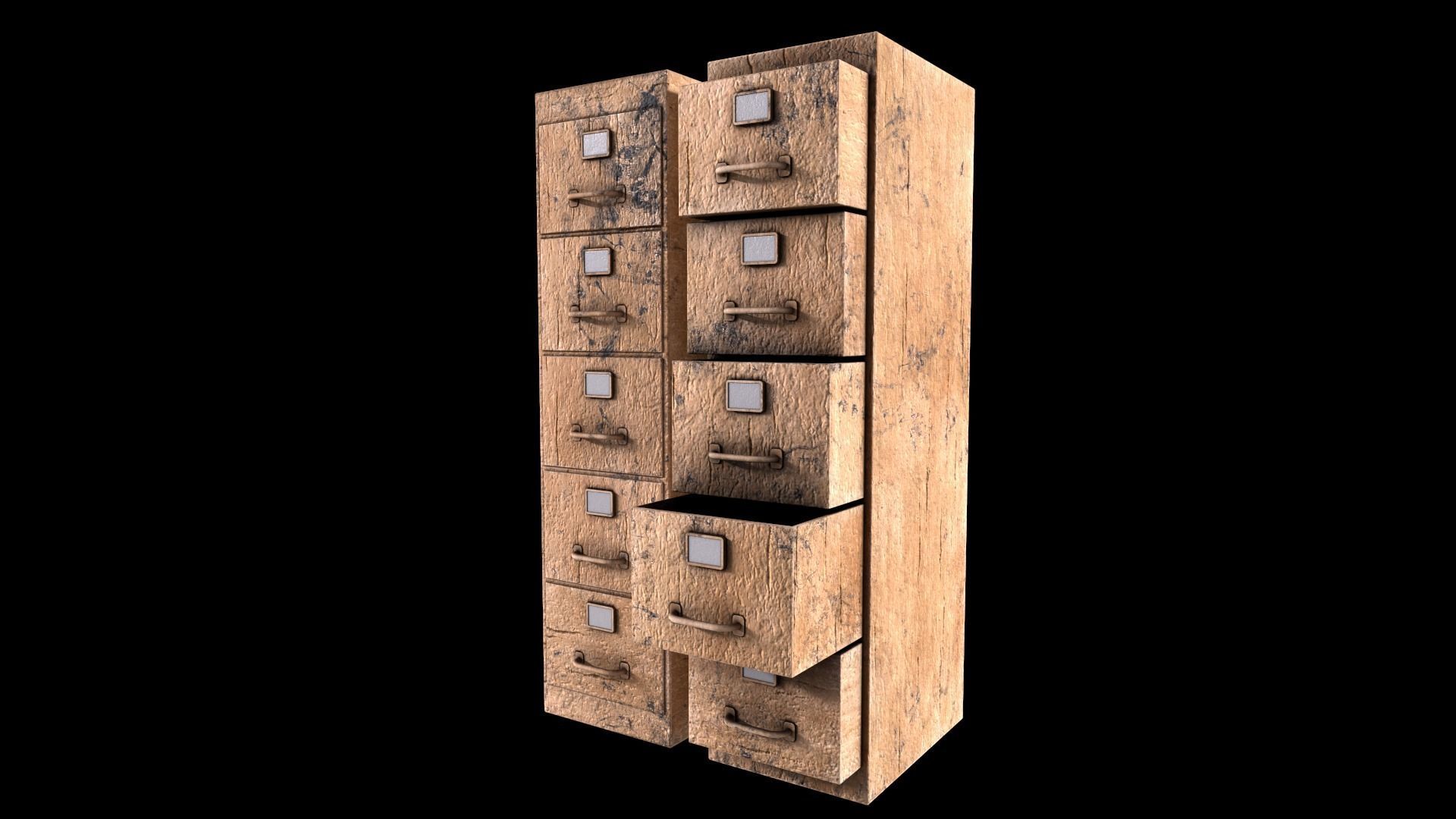 Cabinet V1 - 009 Low-poly 3D model_2