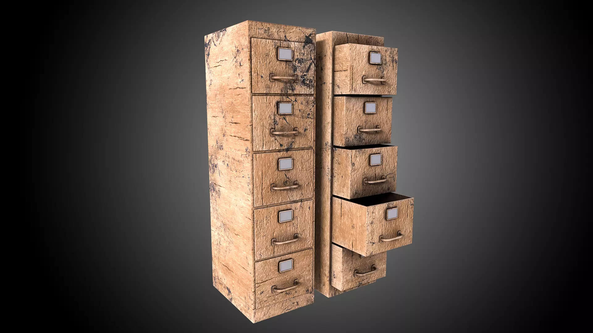 Cabinet V1 - 009 Low-poly 3D model_0