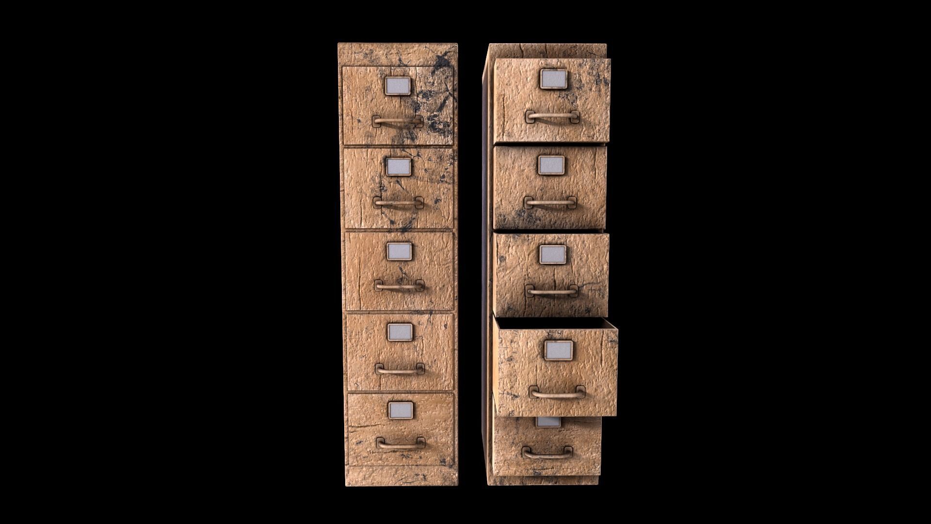 Cabinet V1 - 009 Low-poly 3D model_1