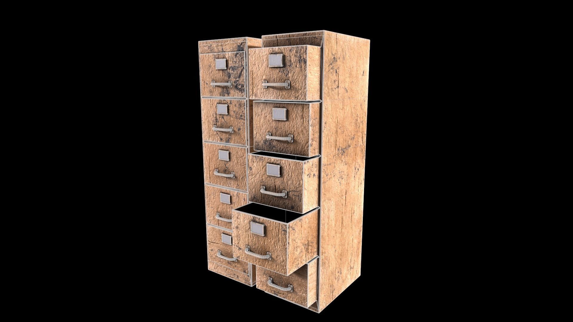 Cabinet V1 - 009 Low-poly 3D model_11