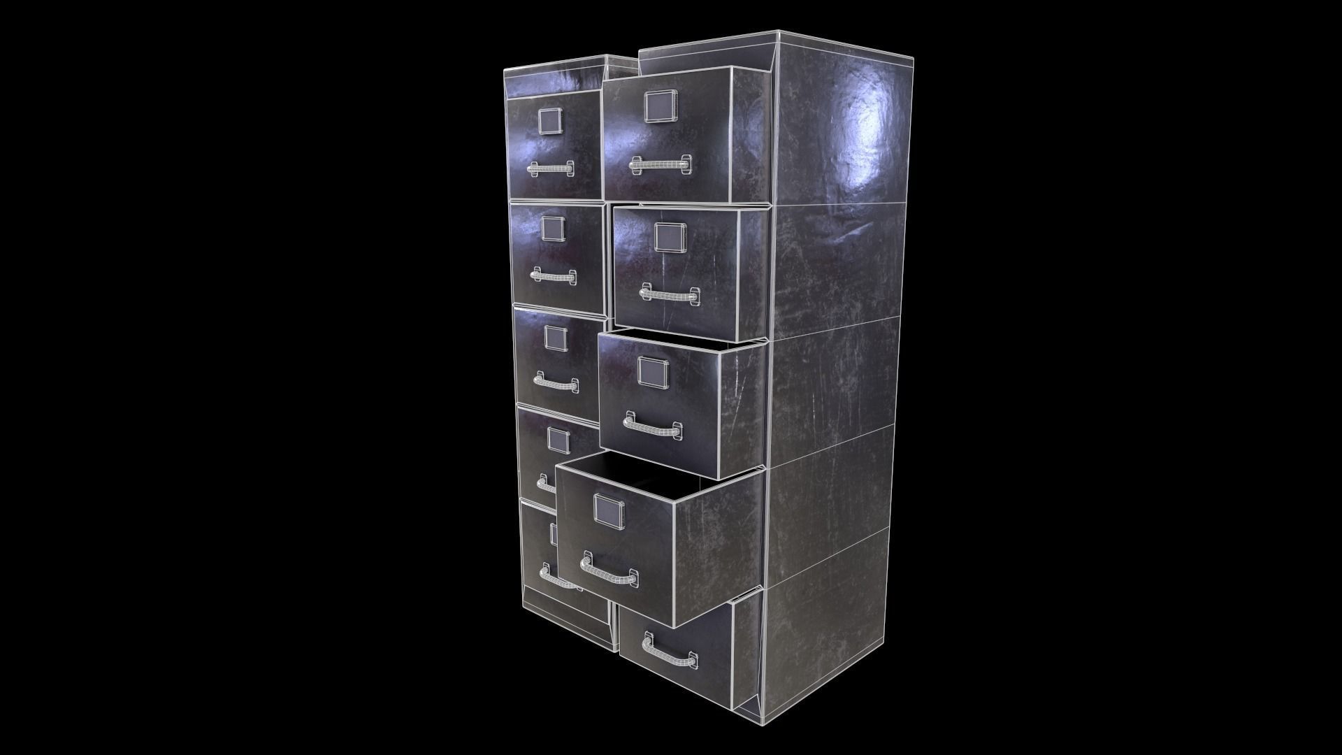 Cabinet V1 - 010 Low-poly 3D model_10