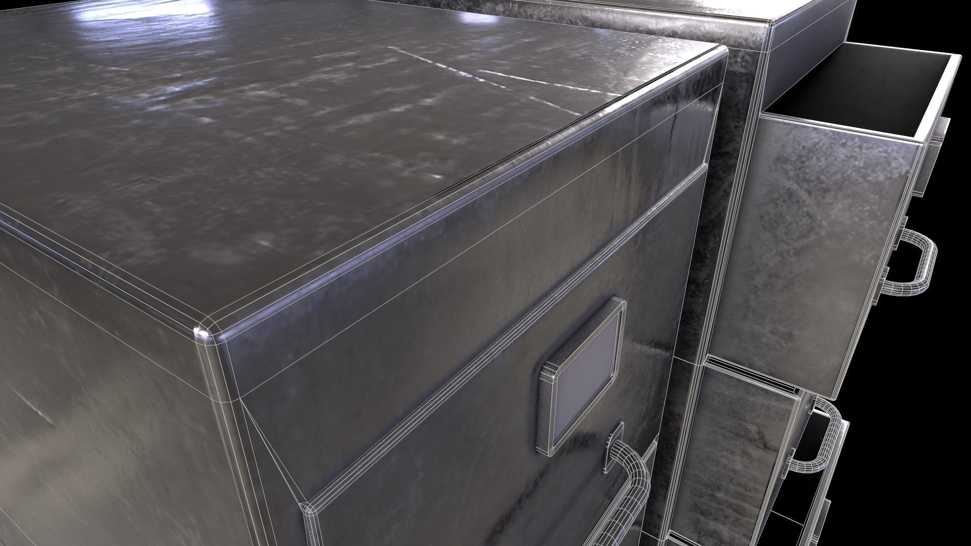 Cabinet V1 - 010 Low-poly 3D model_12