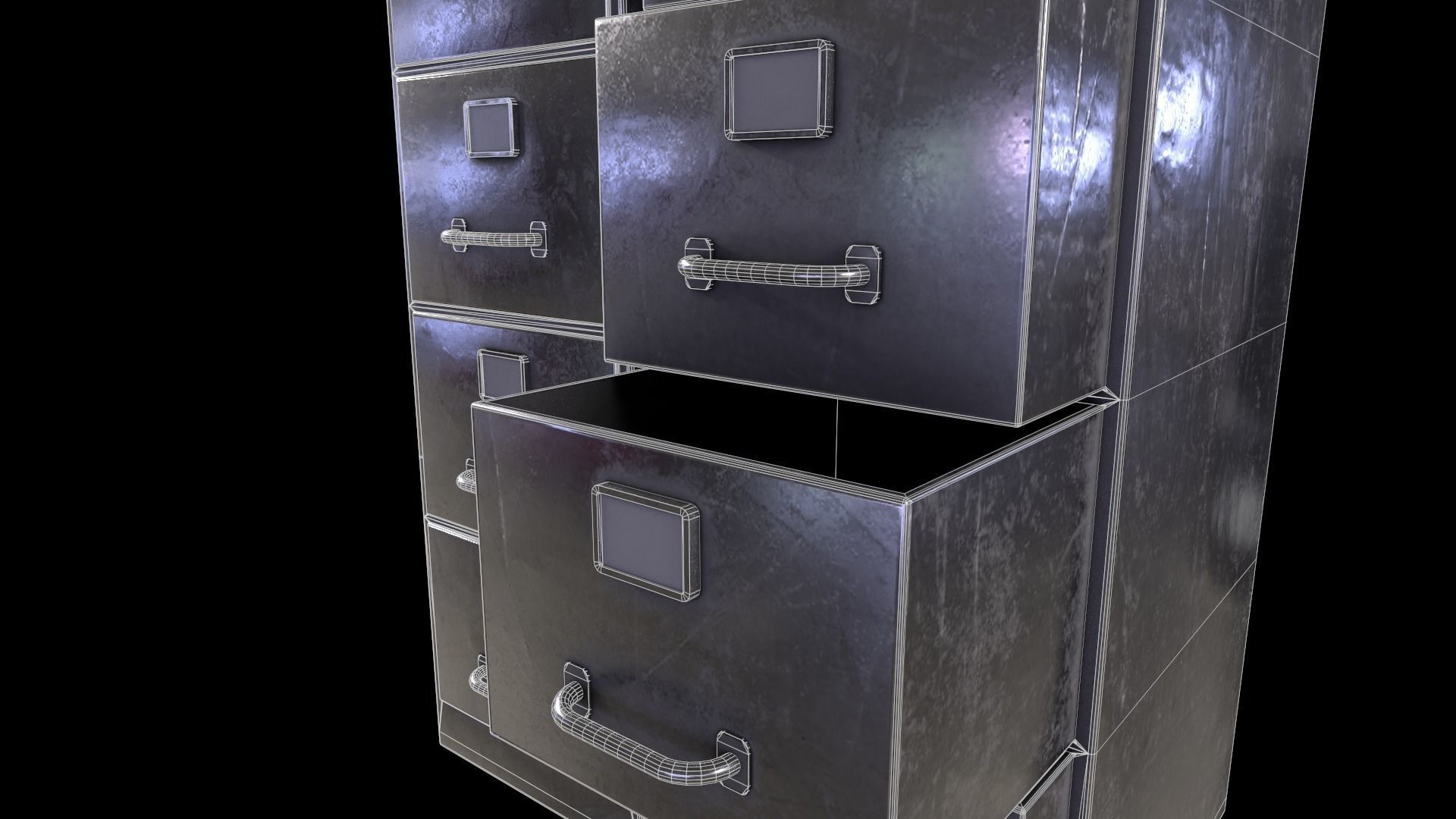 Cabinet V1 - 010 Low-poly 3D model_11