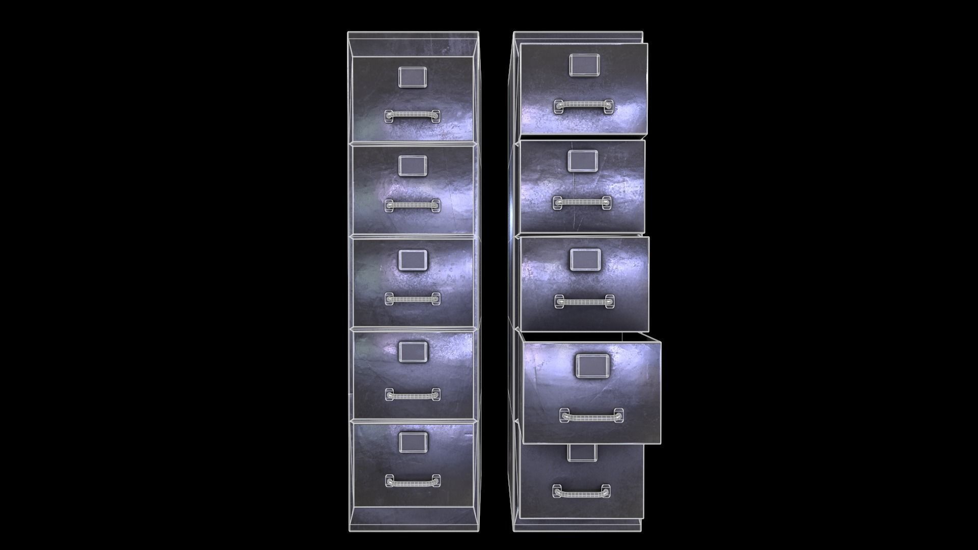 Cabinet V1 - 010 Low-poly 3D model_9