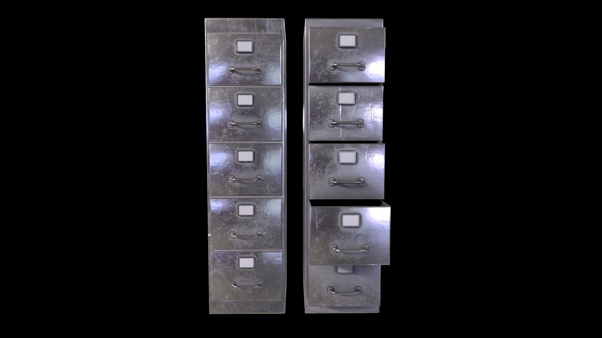 Cabinet V1 - 010 Low-poly 3D model_1