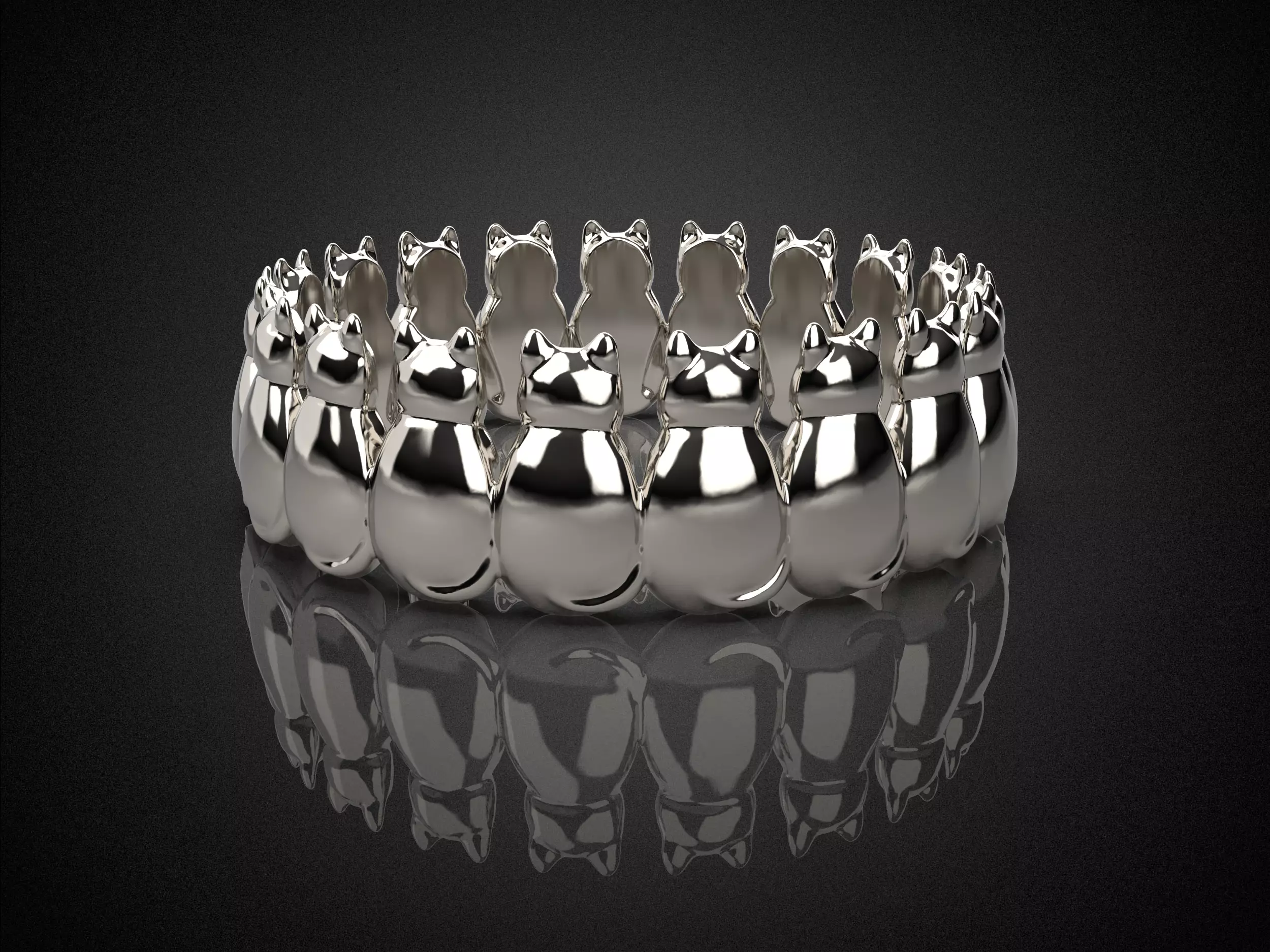 Cute cats jewelry ring R6 3D print model