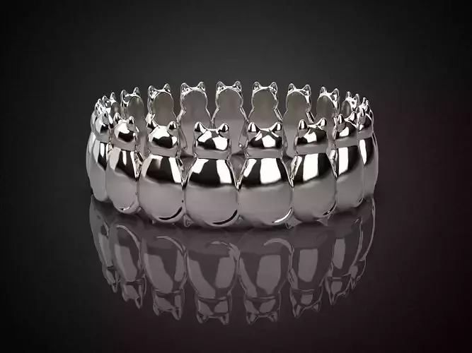  Cute cats jewelry ring R6 3D print model