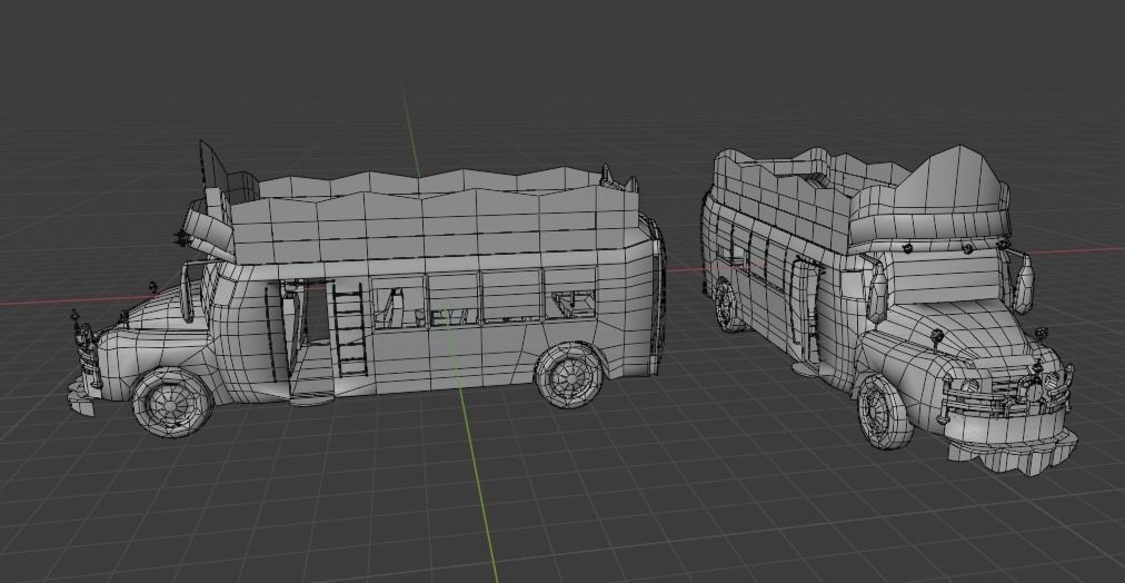 Pakistani Old Nishan Bus Low-poly 3D model_4