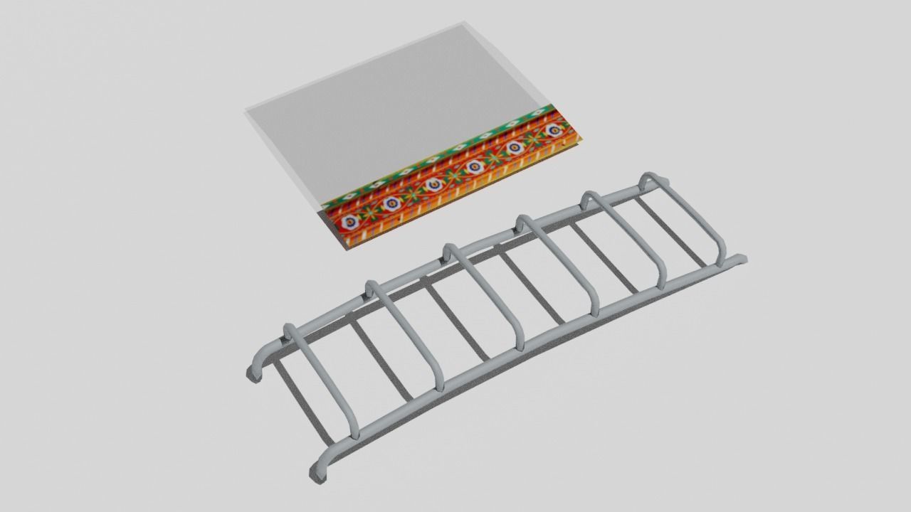 Pakistani Old Nishan Bus Low-poly 3D model_8