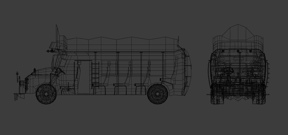 Pakistani Old Nishan Bus Low-poly 3D model_30