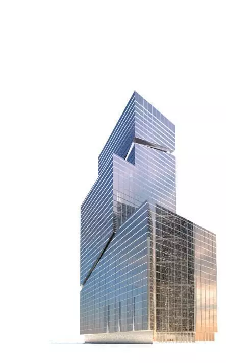 Stylish Glass Skyscraper 3D model_0