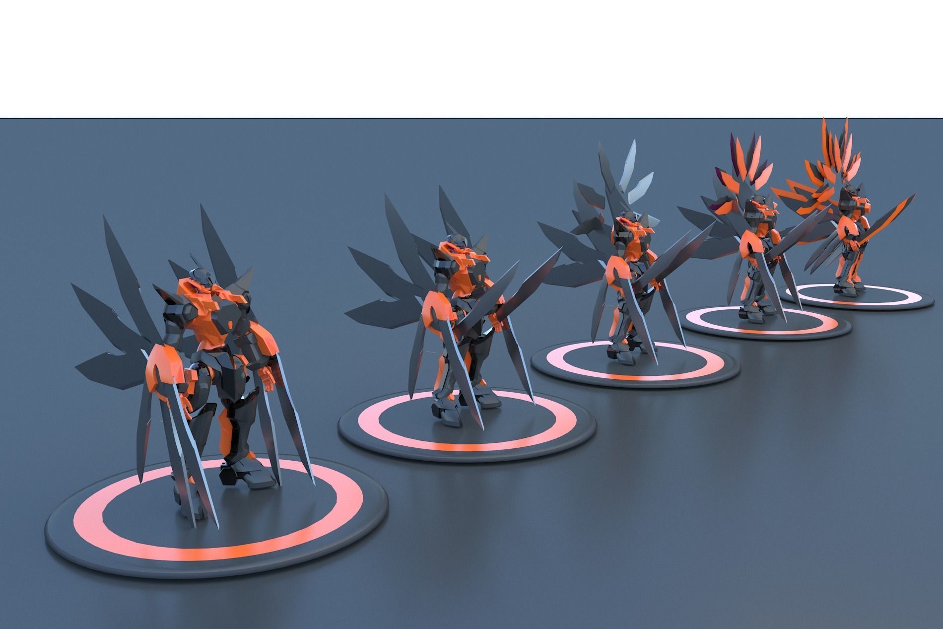 Mech Robot Cyborg EvolutIon stage FIVE 3D model_5