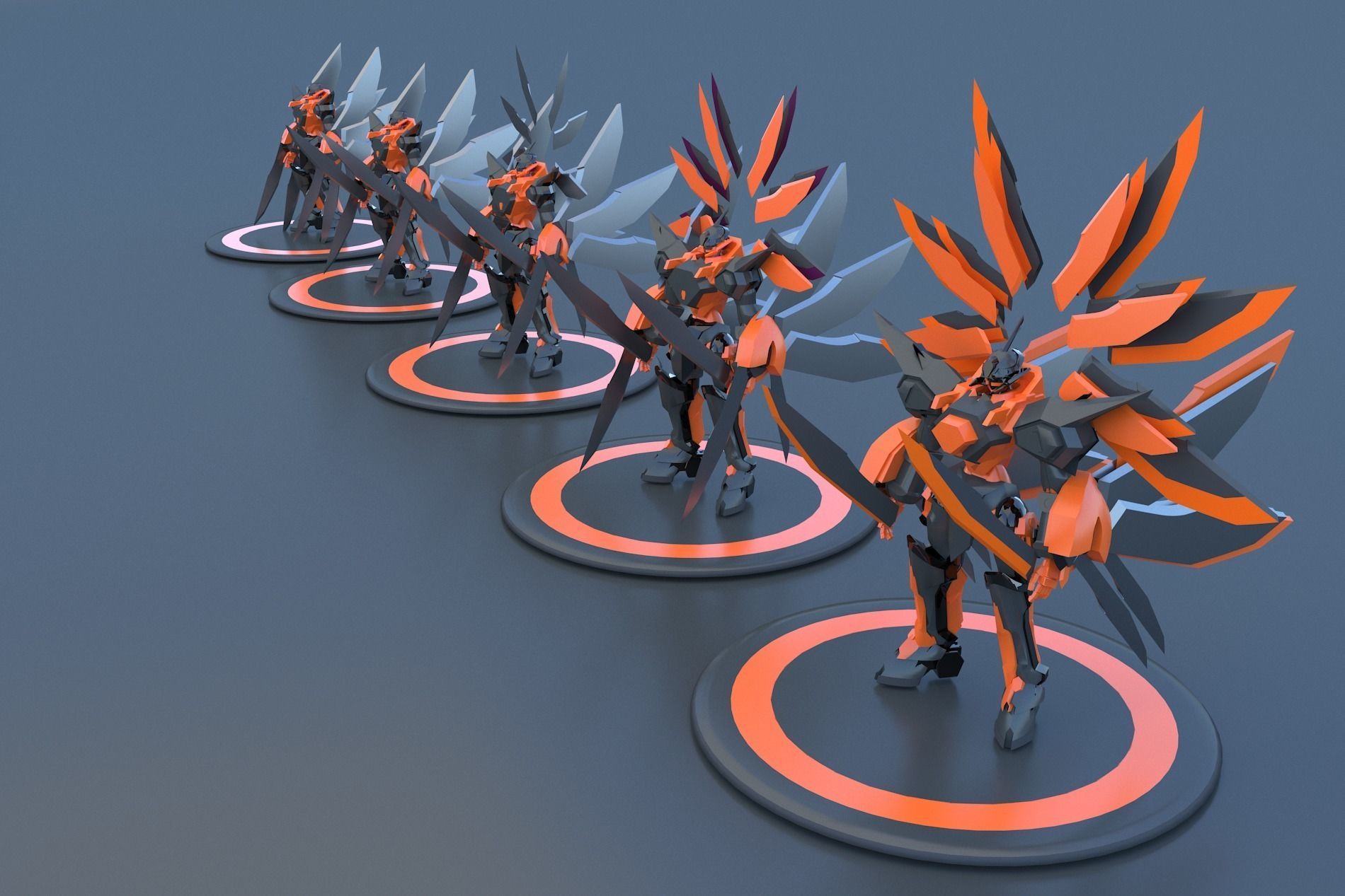 Mech Robot Cyborg EvolutIon stage FIVE 3D model_9