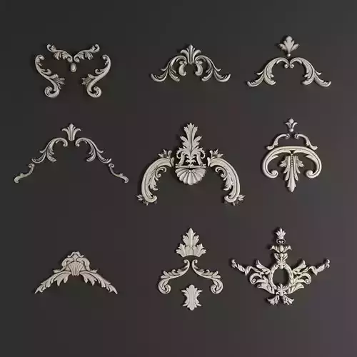 Ornament Coins Set 3D model