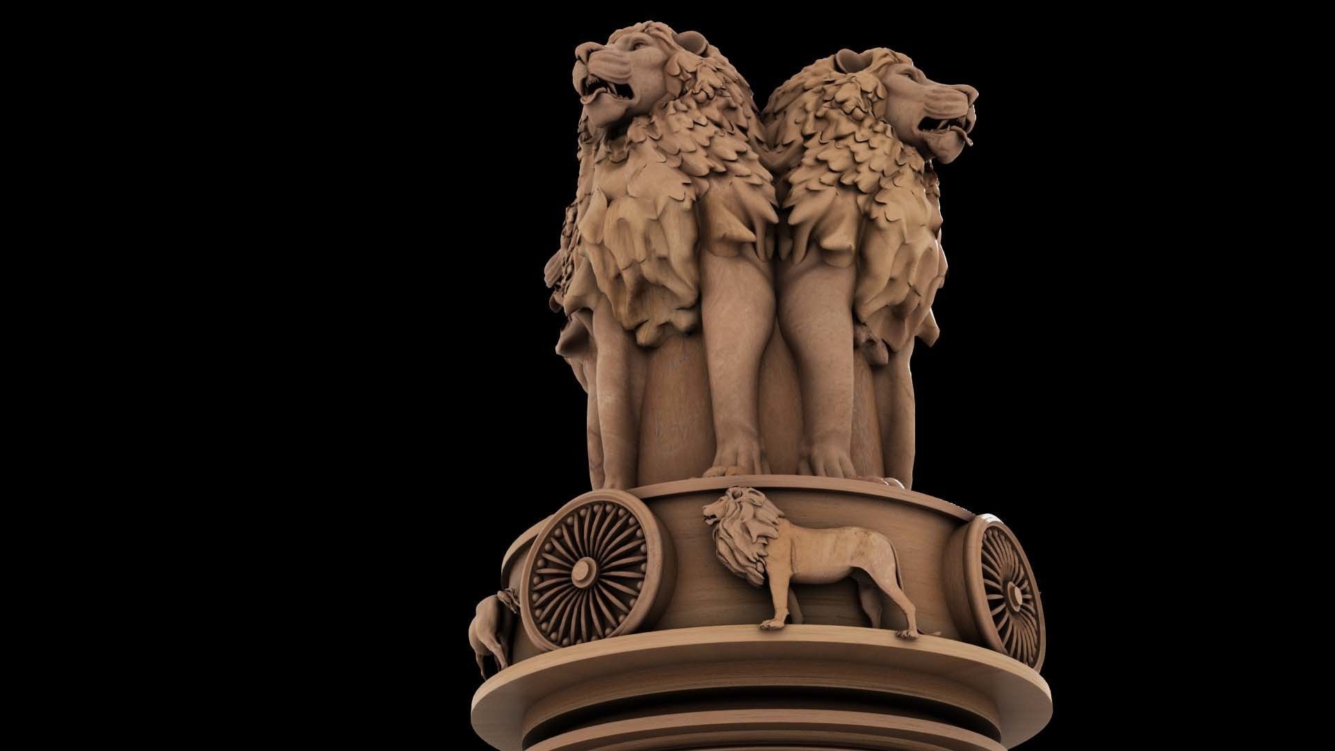 Ashoka chakra Emblem 3D model_17