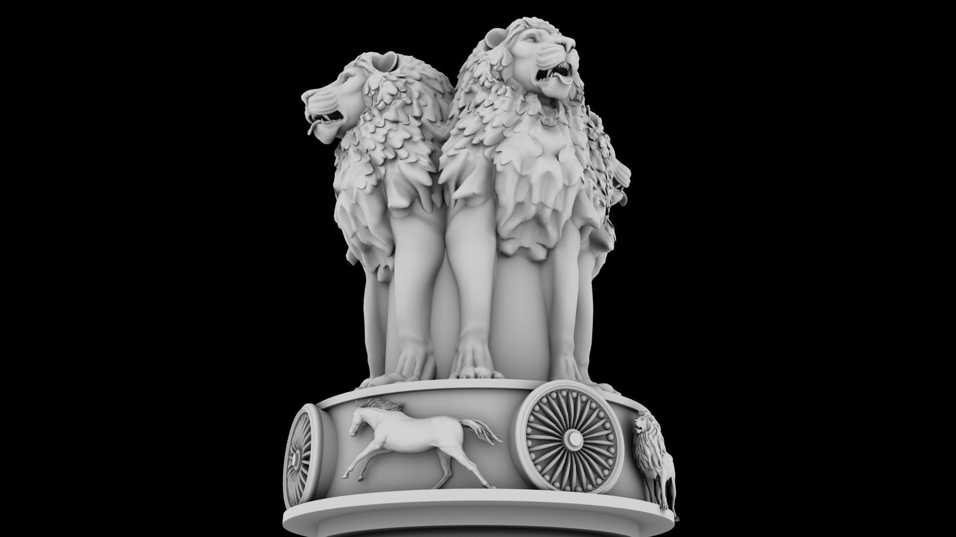 Ashoka chakra Emblem 3D model_7