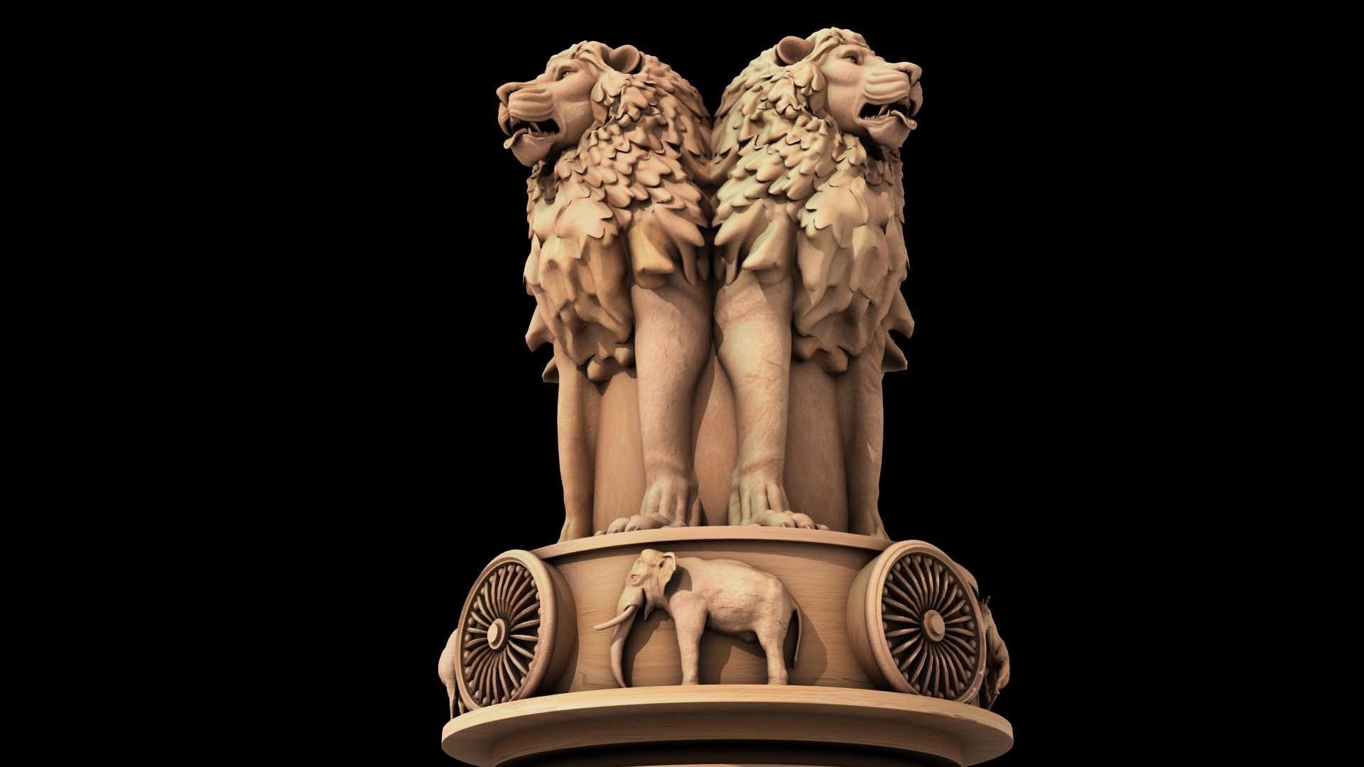 Ashoka chakra Emblem 3D model_19