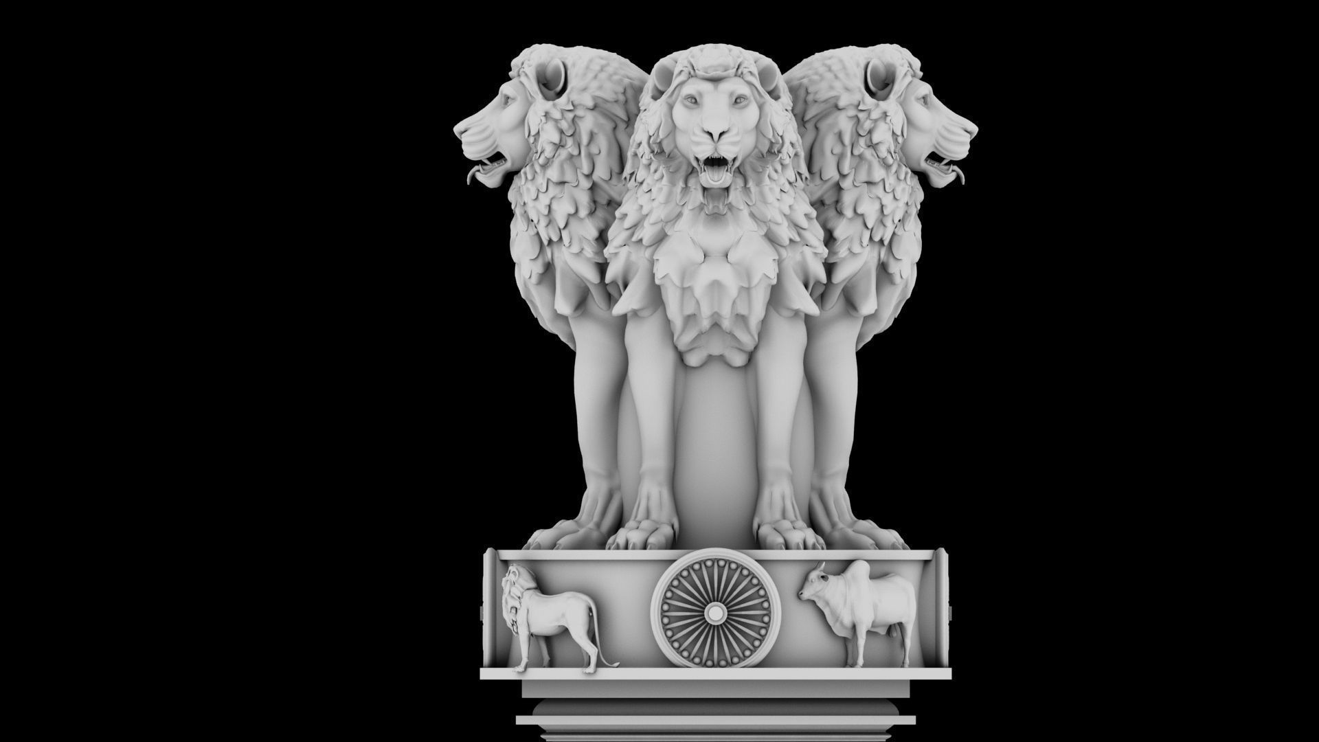 Ashoka chakra Emblem 3D model_10