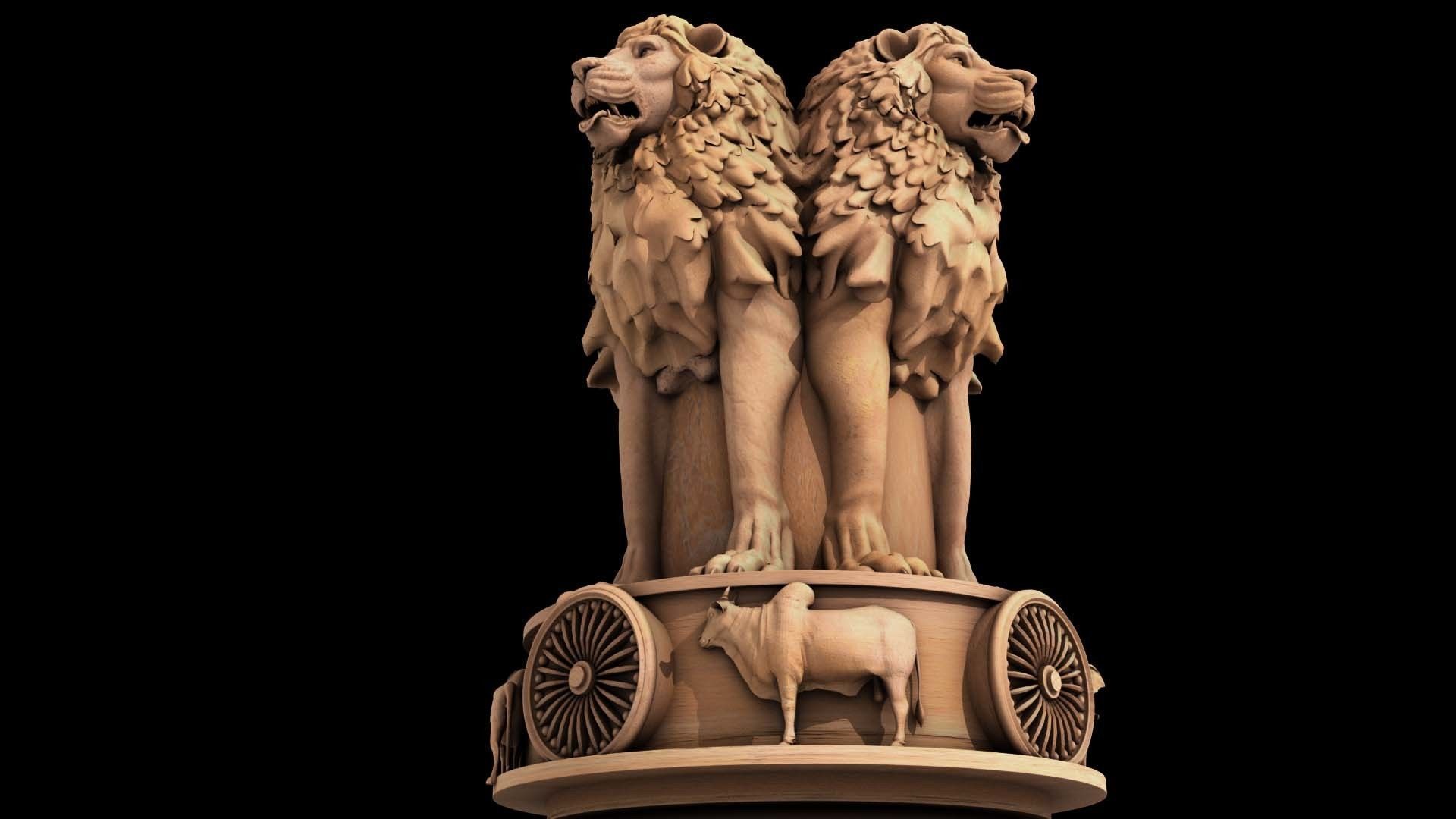 Ashoka chakra Emblem 3D model_18